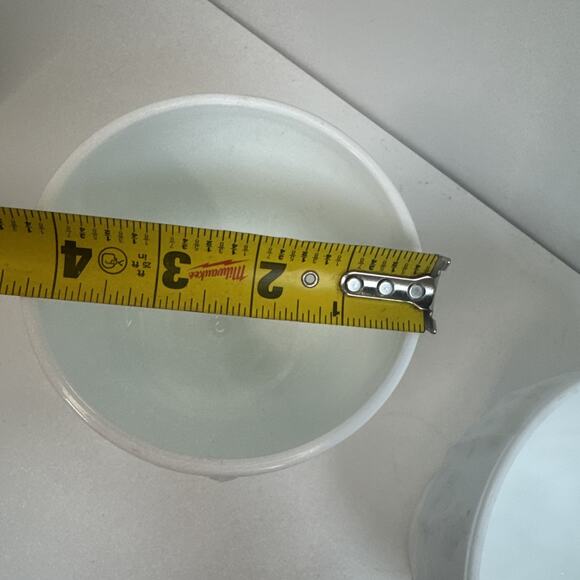 White Milk Glass Pedestal Bowl Goblet Footed Flower Vessel FTD 1978 Lot Of 2 - Picture 6 of 7